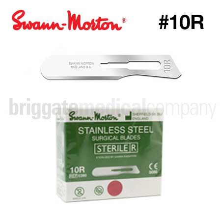 Swann Morton Scalpel Blade, Size 10, Stainless Steel 100pk